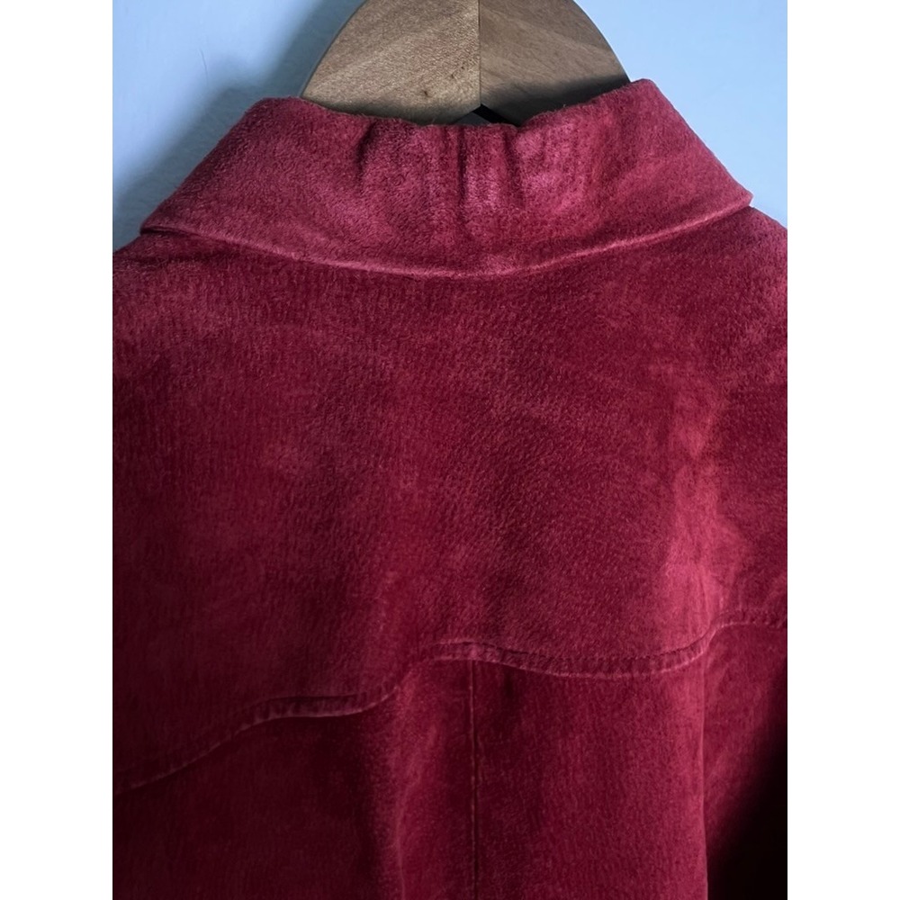 Style & Co. Red Suede Button-Up Jacket - Picture 4 of 9